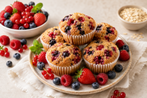 Muffins sans sucre aux fruits rouges