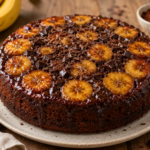 Gâteau renversé à la banane et au chocola