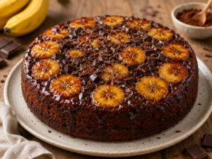 Gâteau renversé à la banane et au chocola