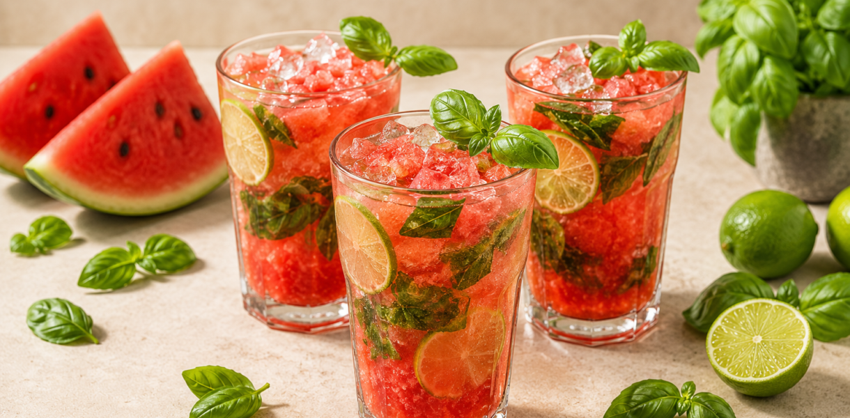 Cocktail Mojito Pastèque & Basilic : Recette Fraîche et Désaltérante