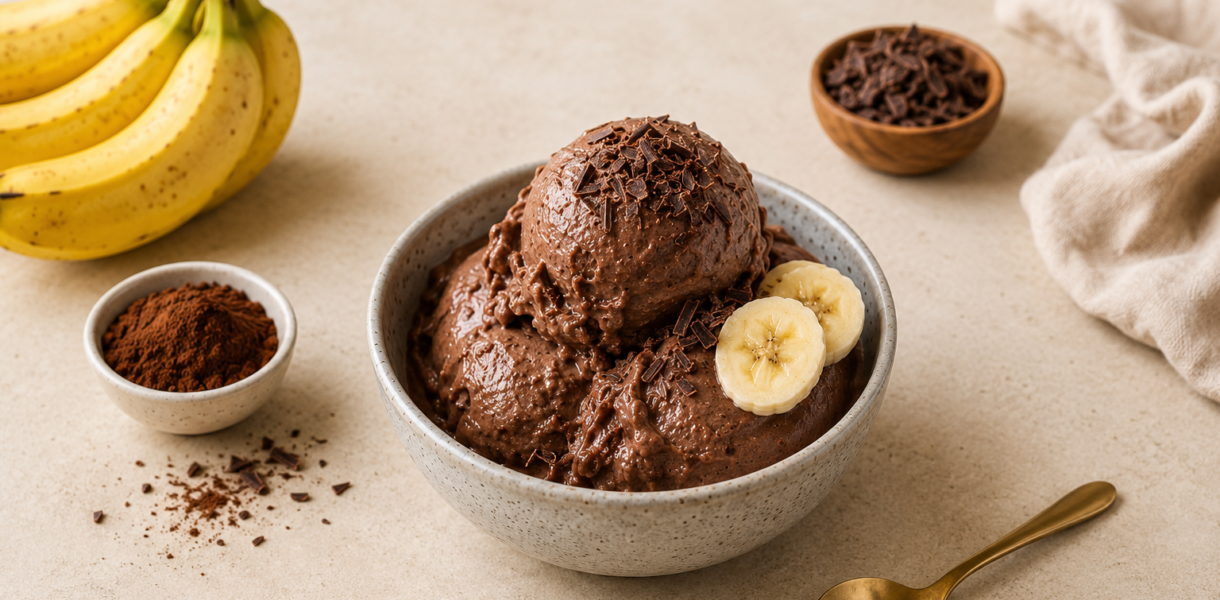 Glace Banane Cacao Maison : Recette Healthy à 2 Ingrédients