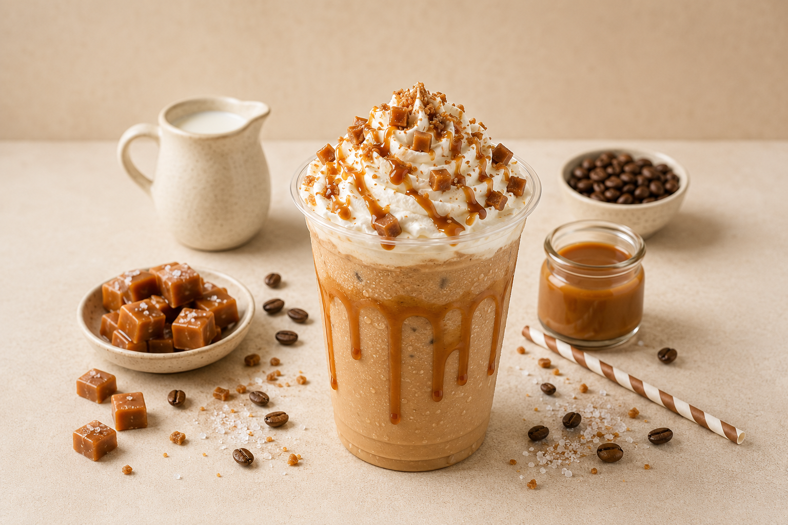 frappuccino maison caramel café