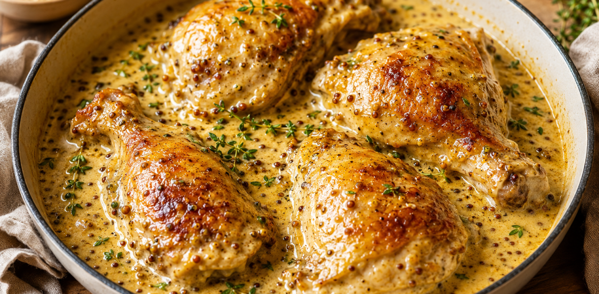 Poulet Mijoté à la Moutarde